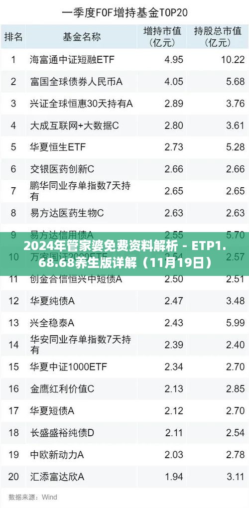 2024年管家婆免費(fèi)資料解析 - ETP1.68.68養(yǎng)生版詳解（11月19日）