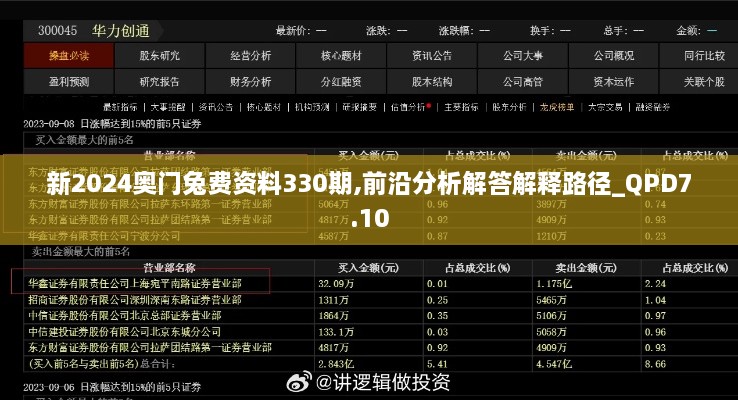 新2024奧門兔費資料330期,前沿分析解答解釋路徑_QPD7.10