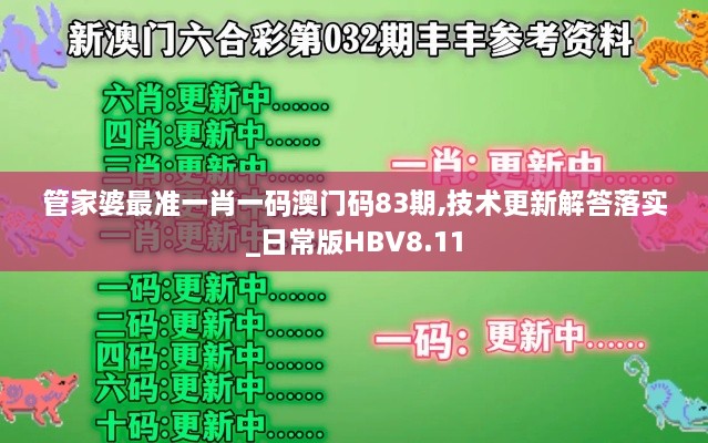 管家婆最準一肖一碼澳門碼83期,技術更新解答落實_日常版HBV8.11