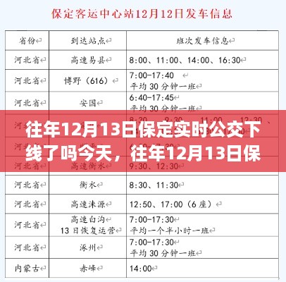 往年12月13日保定實時公交系統(tǒng)運營狀態(tài)解析，是否下線？今日運營狀態(tài)探討