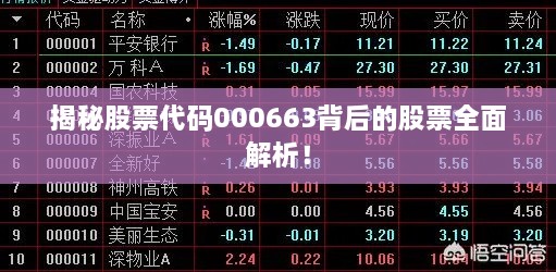 揭秘股票代碼000663背后的股票全面解析！