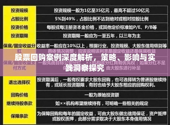 股票回購案例深度解析，策略、影響與實踐洞察探究