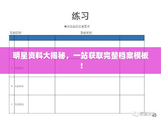 明星資料大揭秘，一站獲取完整檔案模板！