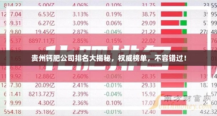 貴州鈣肥公司排名大揭秘，權(quán)威榜單，不容錯(cuò)過(guò)！