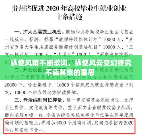 縱使風(fēng)雨不斷歌詞，縱使風(fēng)云變幻終究不離其宗的意思 