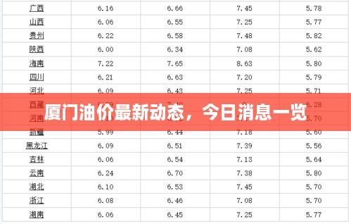 廈門油價最新動態(tài)，今日消息一覽