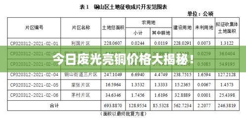 今日廢光亮銅價(jià)格大揭秘！