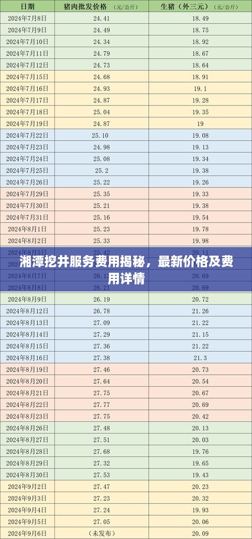 湘潭挖井服務(wù)費用揭秘，最新價格及費用詳情